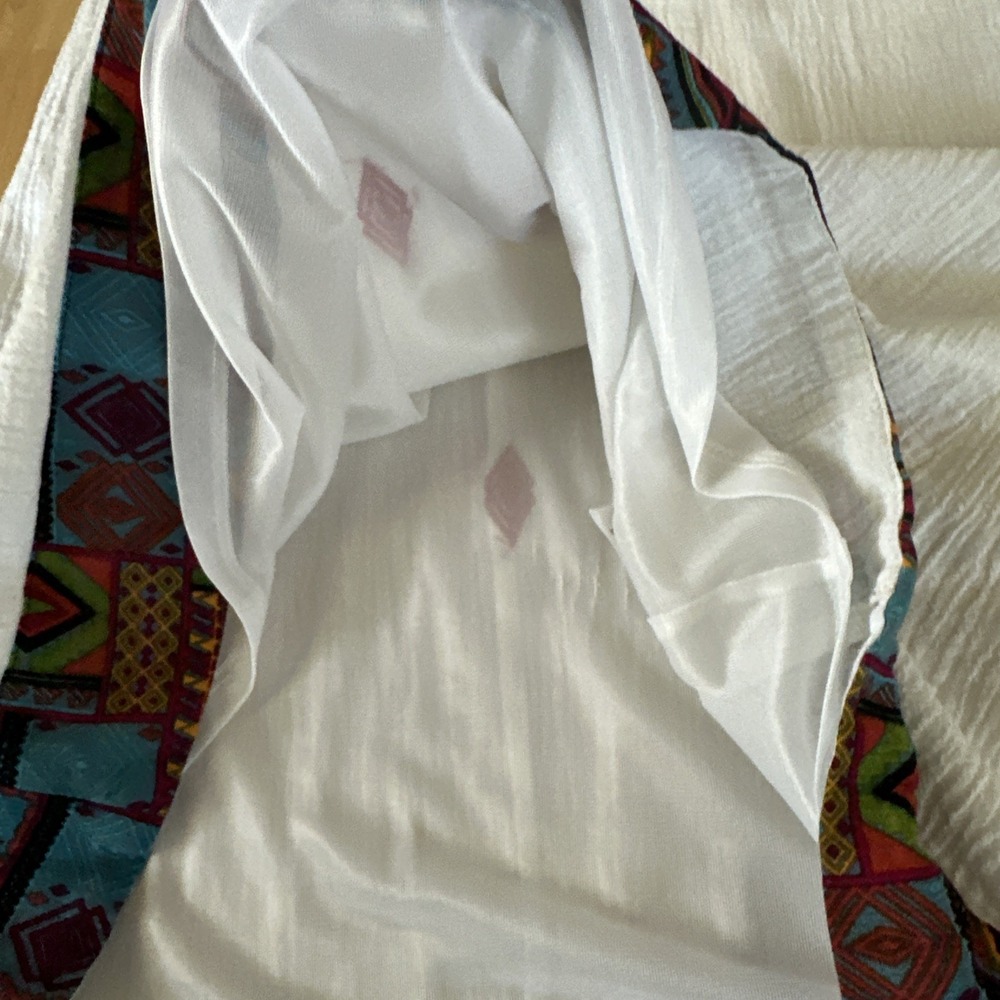 THML XS Women's Santa Fe Sleeveless Lined Mini Dress Cotton & Linen Embroidered - Picture 13 of 13